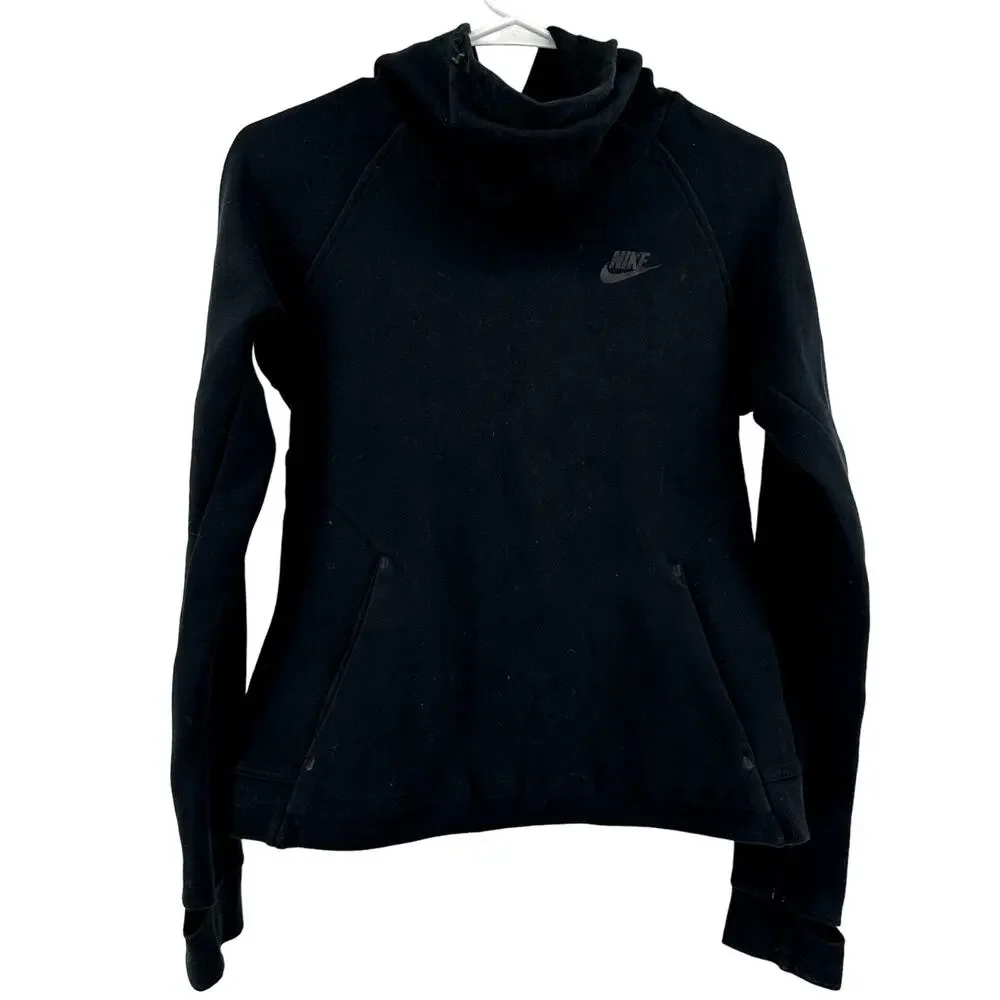 Nike Tech Fleece Hoodie Jacket Funnel Neck Regular Pockets Outdoor Black Small